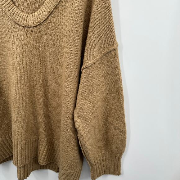 Free People Brookside Tunic Sweater Knit in Desert Camel Size M - Picture 7 of 11